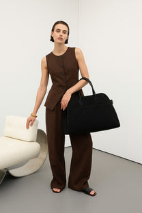 The Row Soft Margaux 17 Bag in Suede