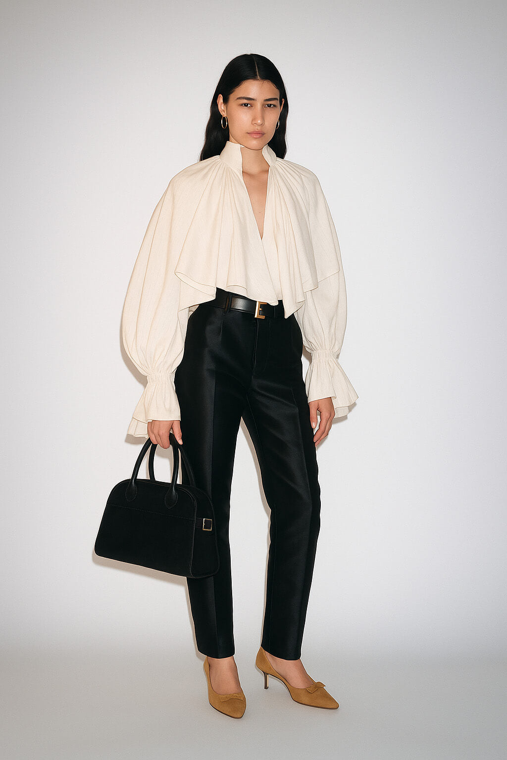The Row Soft Margaux 10 Bag in Suede