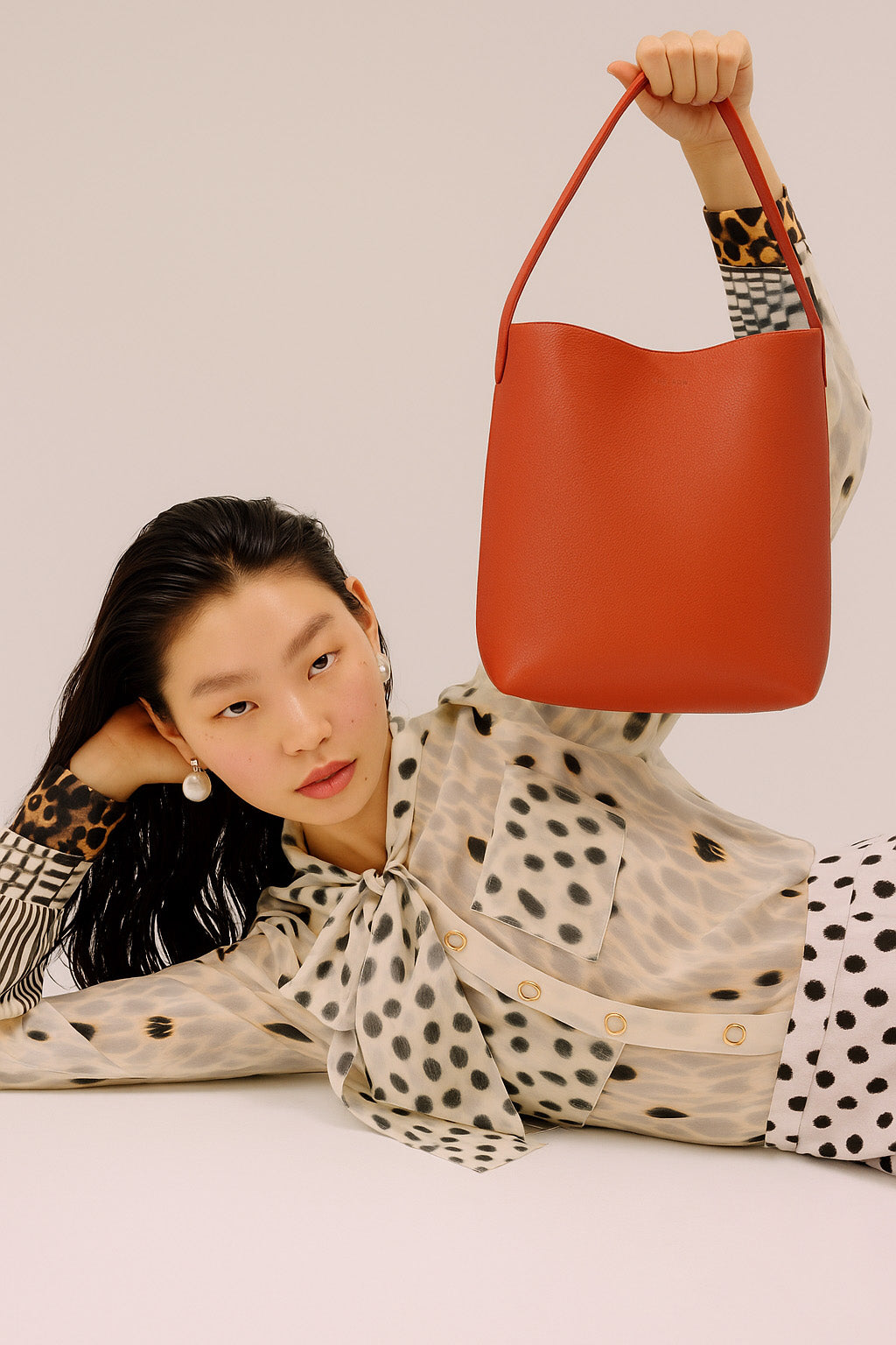 The Row Small N/S Park Tote Bag in Leather