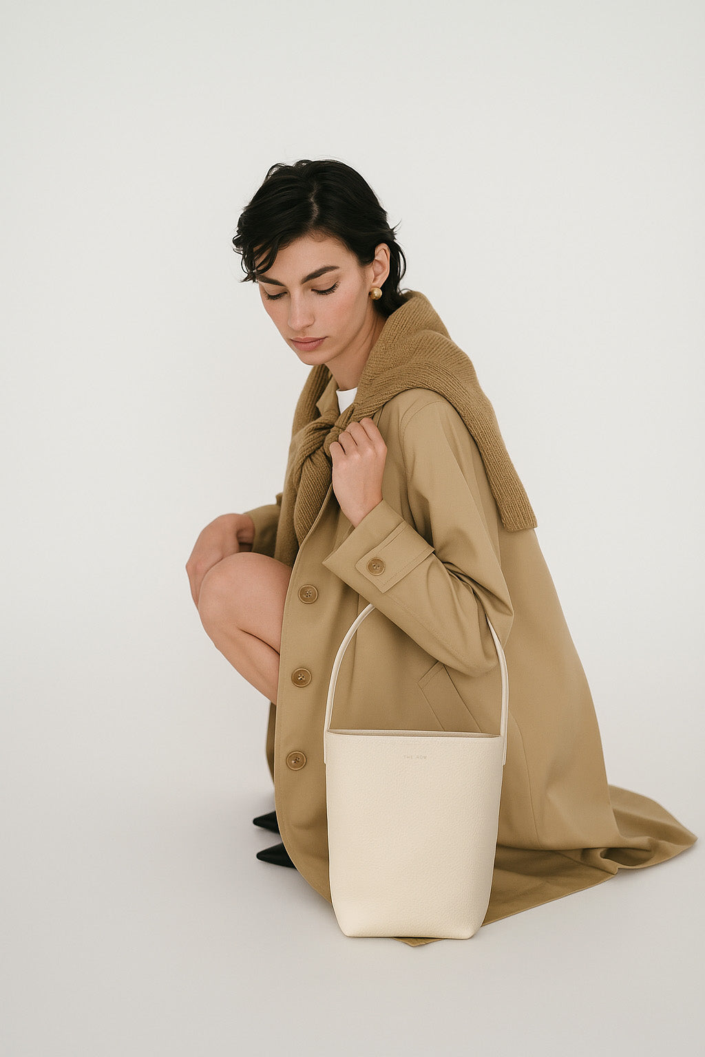 The Row Small N/S Park Tote Bag in Leather