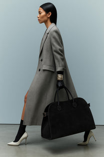 The Row Soft Margaux 17 Bag in Suede