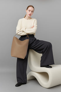 The Row Large N/S Park Tote Bag in Leather