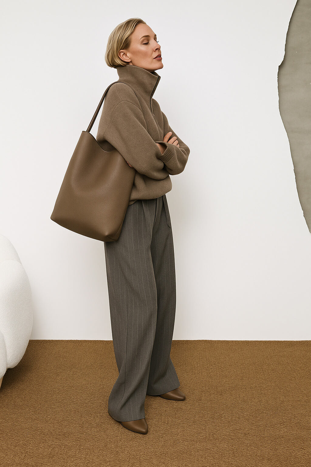 The Row Large N/S Park Tote Bag in Leather