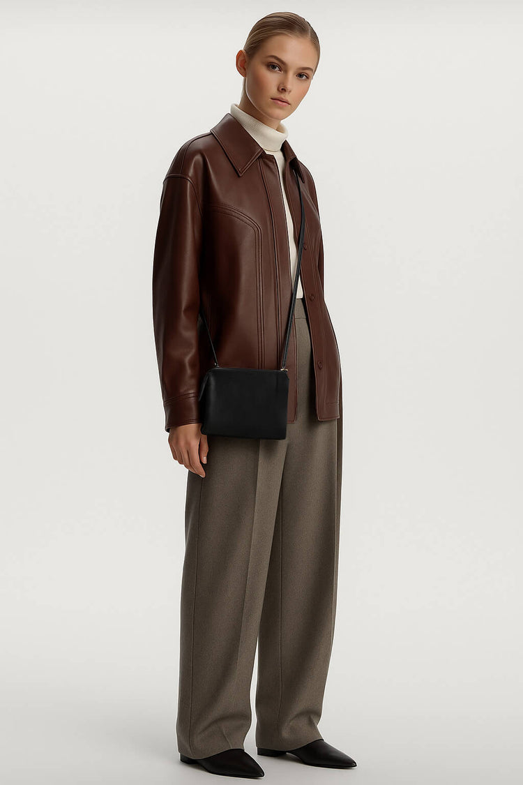The Row Nu Twin Mini Leather Crossbody Bag