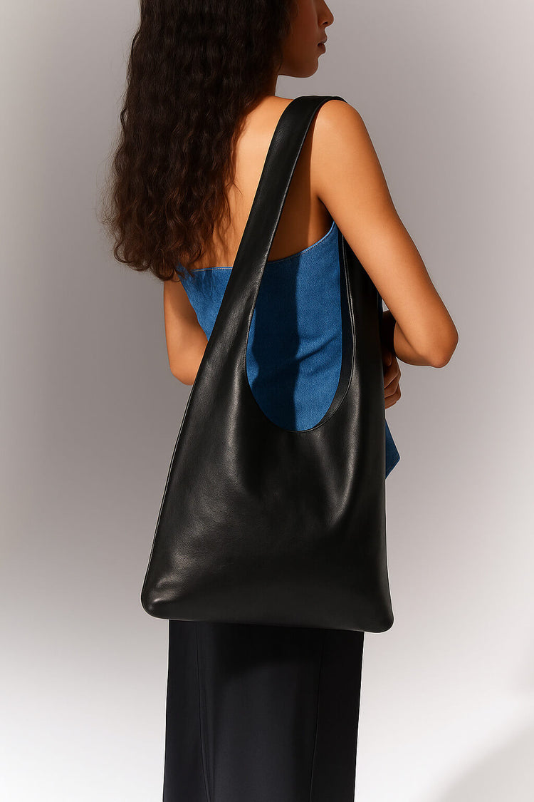 The Row Bucket Leather Shoulder Bag