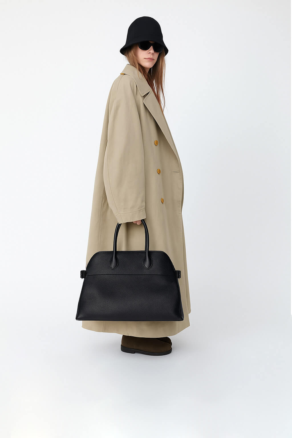 The Row Soft Margaux 17 Bag in Leather