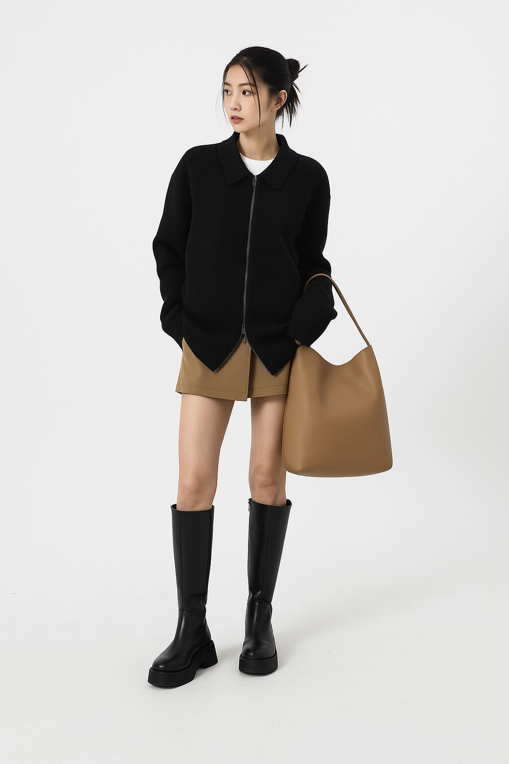 The Row Large N/S Park Tote Bag in Leather