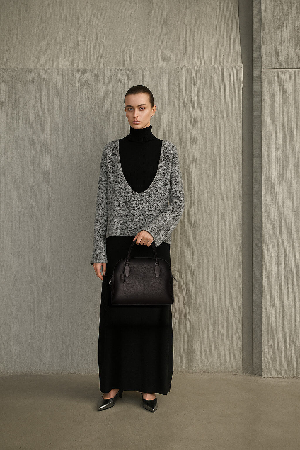 The Row India 12.00 Bag in Leather