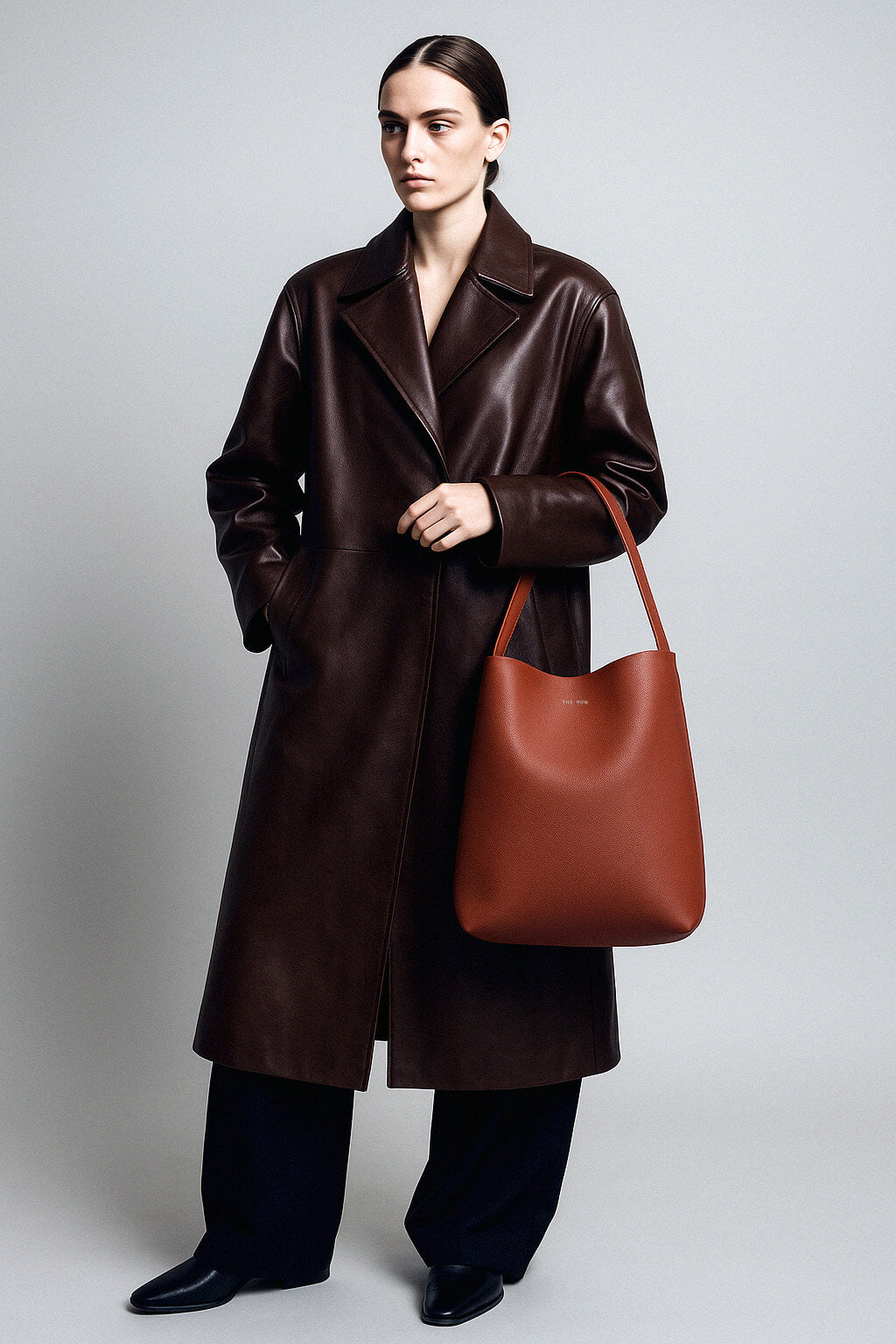 The Row Medium N/S Park Tote Bag in Leather