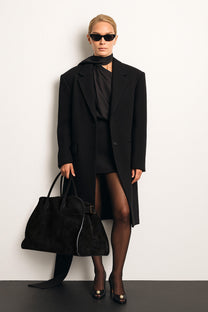 The Row Soft Margaux 17 Bag in Suede