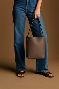 The Row Medium N/S Park Tote Bag in Leather