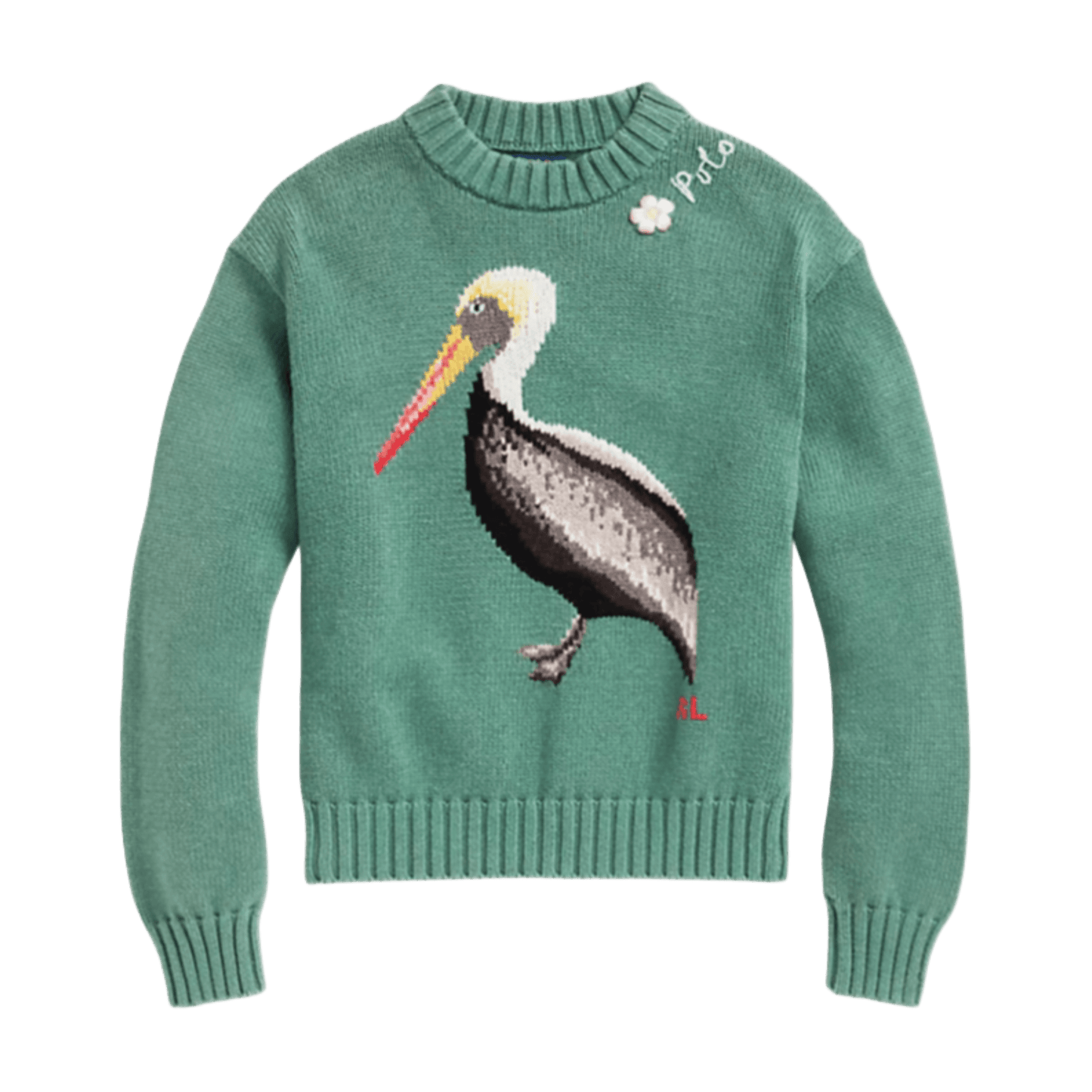 Ralph Lauren Women's Intarsia-Knit Pelican Mockneck Jumper