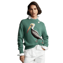 Ralph Lauren Women's Intarsia-Knit Pelican Mockneck Jumper