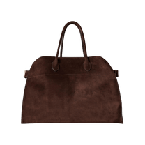The Row Soft Margaux 15 Bag in Suede